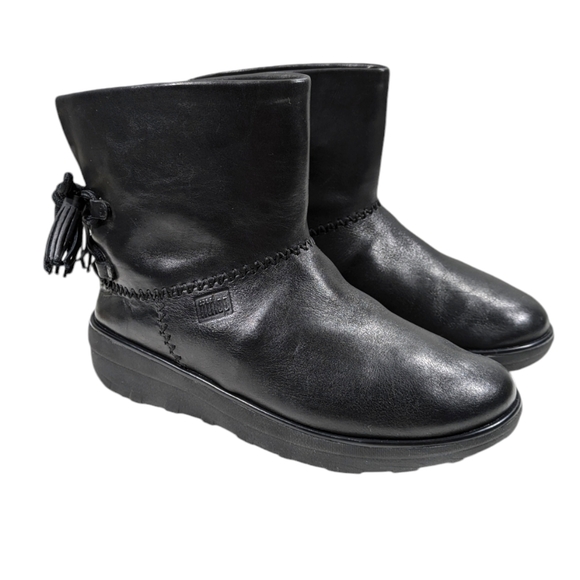 FitFlop Waterproof MUKLUK Leather Tassel Booties EUC $210 Size 6.5  S3119 - Picture 5 of 11